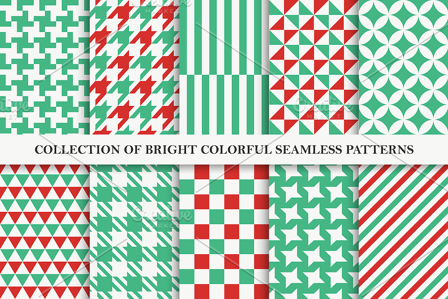 Colorful seamless geometric patterns in Patterns - product preview 8