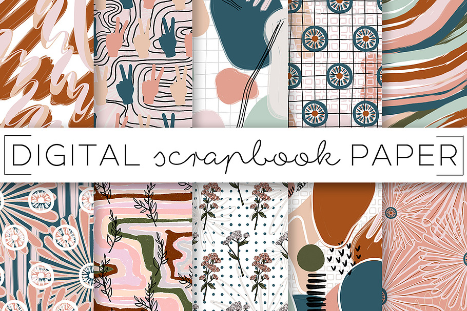 Retro Vibes Digital Paper Bundle in Patterns - product preview 8