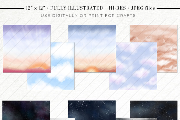 Sky & Galaxy Texture Paper Set