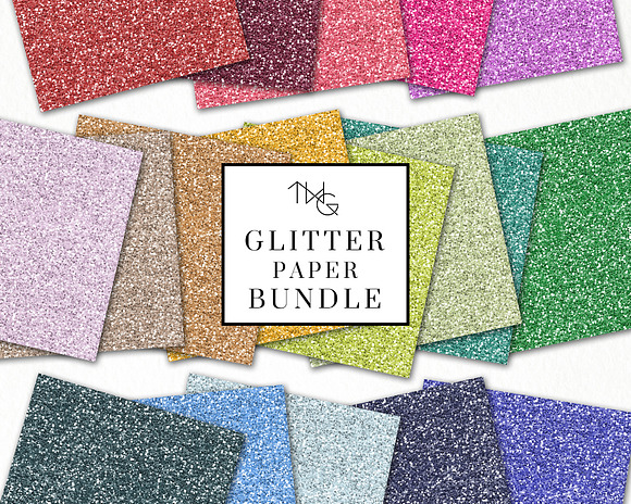 Glitter Paper Bundle 80 Colors in Textures - product preview 1