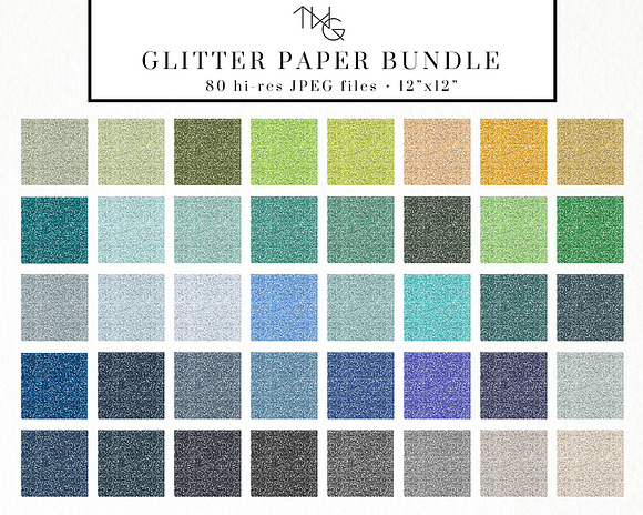 Glitter Paper Bundle 80 Colors in Textures - product preview 2