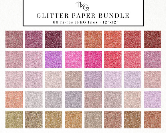 Glitter Paper Bundle 80 Colors in Textures - product preview 4