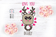 Love you Deerly Valentine's SVG