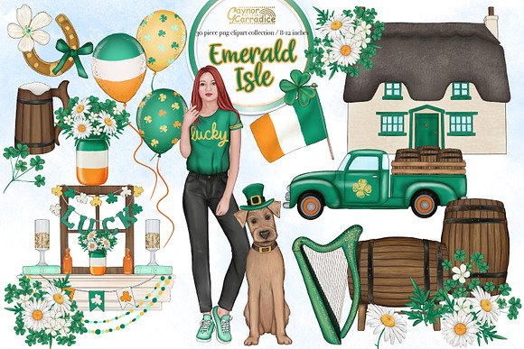 Emerald Isle St Patricks day clipart in Illustrations - product preview 1