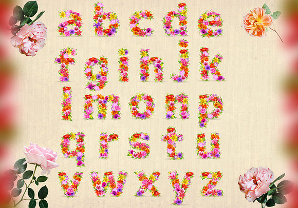 Floral Alphabet Clipart in Objects - product preview 1
