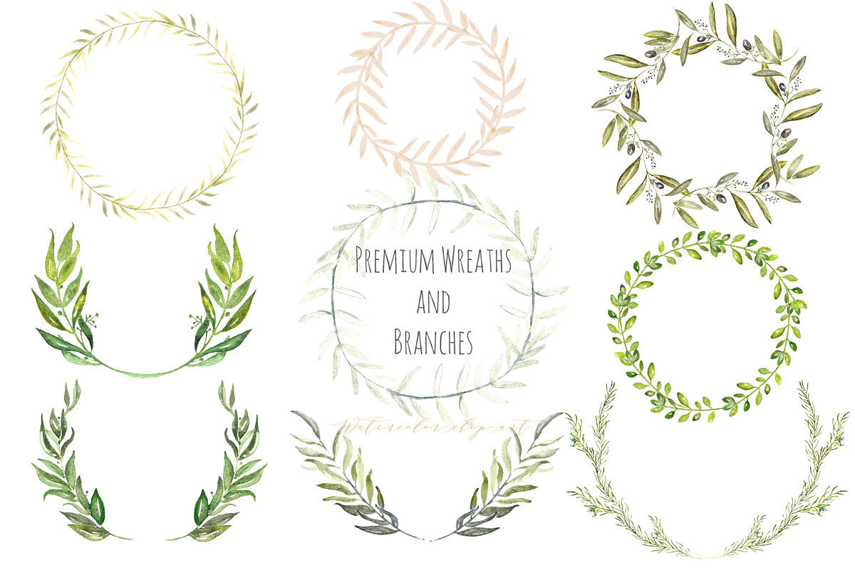 Premium Wreaths and branches in Illustrations - product preview 8