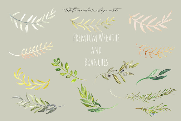 Premium Wreaths and branches in Illustrations - product preview 1