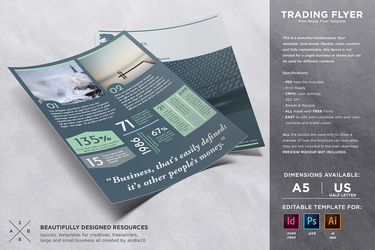 Trading Flyer Template in Flyer Templates - product preview 8