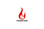 s letter flame logo