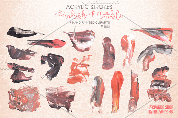 Pinkish Marble acrylic textures in Illustrations - product preview 1