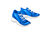 Illustration of blue sneakers.