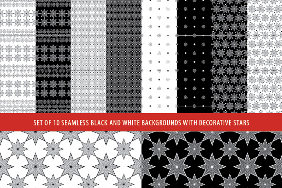Set of 10 seamless backgrounds in Patterns - product preview 8