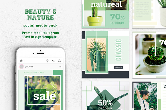Beauty & Nature Social Media Pack in Instagram Templates - product preview 4