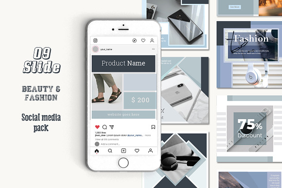Fashion Sale Social Media Pack in Instagram Templates - product preview 3