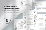 Modern Foliage Wedding Invitation