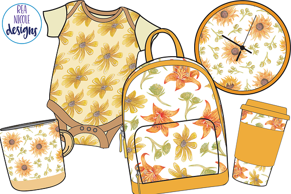 Summer Sunshine Blooms - Clipart in Illustrations - product preview 2