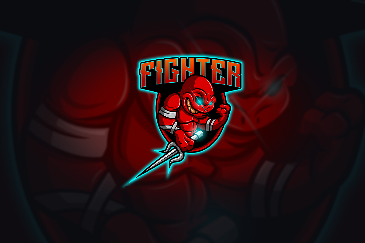 Fighter - Mascot & Esport Logo in Logo Templates - product preview 8
