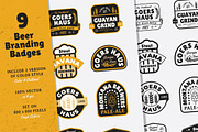 9 Beer Vintage Badges / Labels