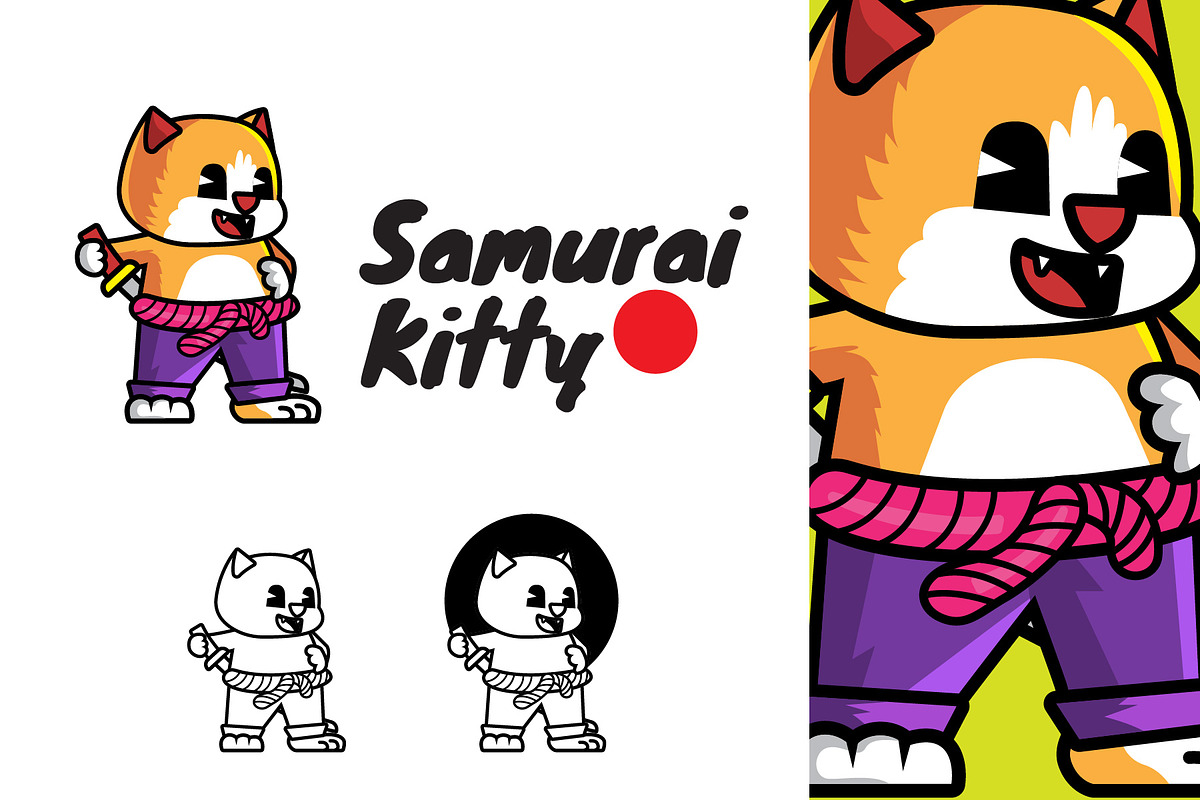 Samurai Cat - Mascot & Esport Logo in Logo Templates - product preview 8