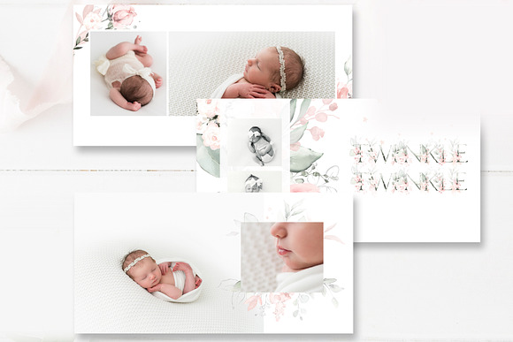 Floral Girls Baby Photo Album PSD in Stationery Templates - product preview 5