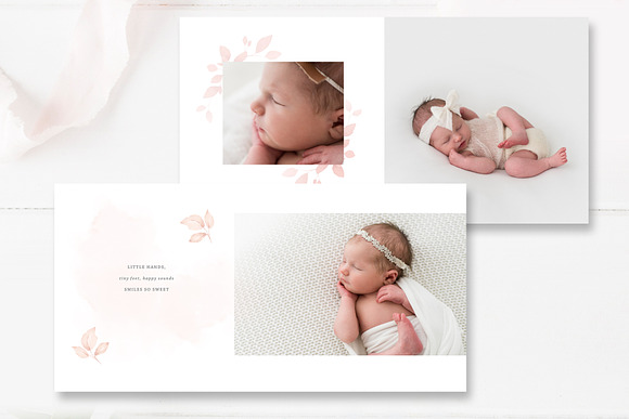 Floral Girls Baby Photo Album PSD in Stationery Templates - product preview 6