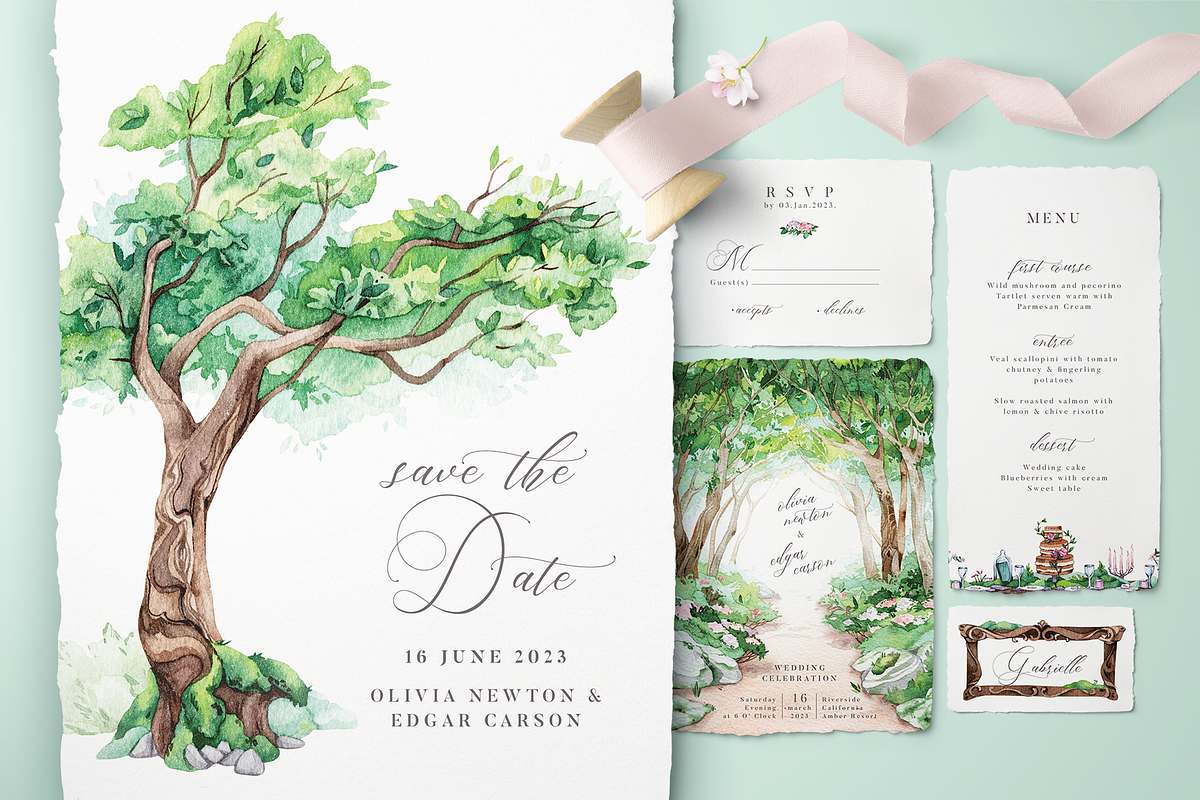 Fairytale Forest Wedding Invitations in Wedding Templates - product preview 8