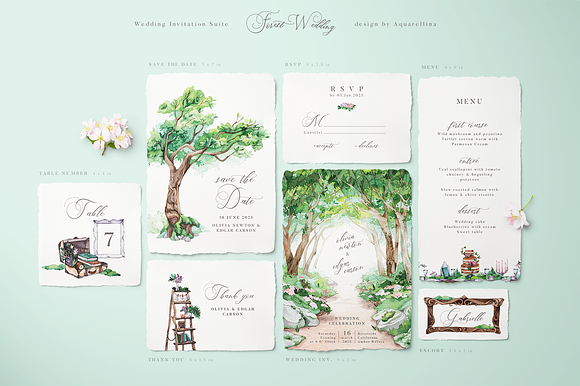 Fairytale Forest Wedding Invitations in Wedding Templates - product preview 1