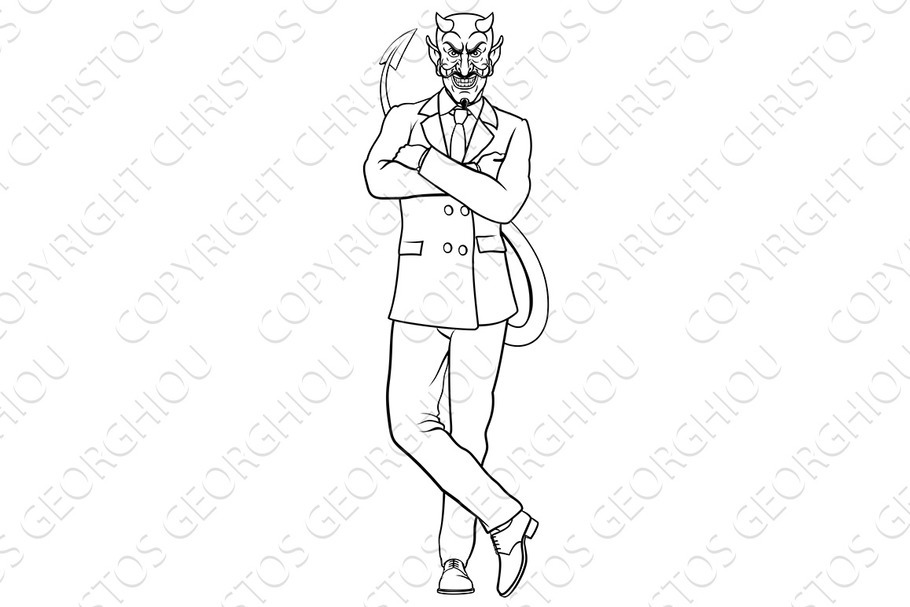 Devil Evil Businessman in Suit in Illustrations - product preview 8