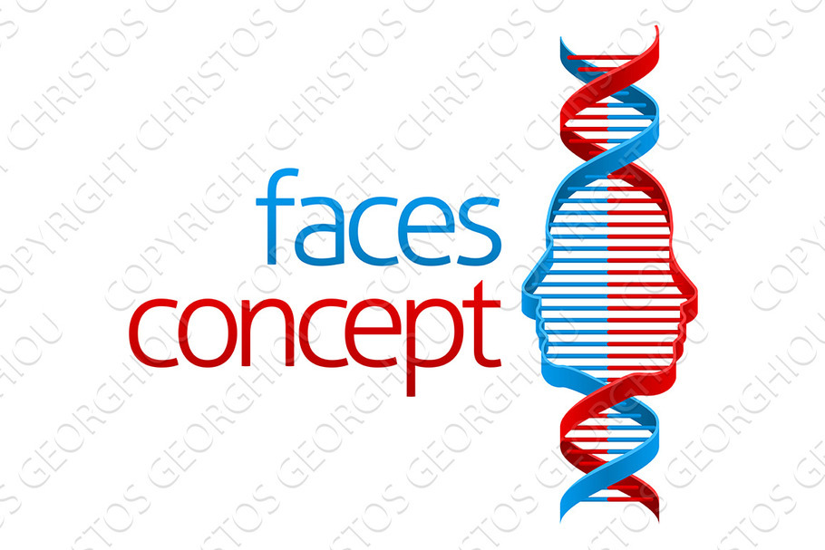DNA Double Helix Face Illusion