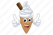 Ice Cream Cone Cartoon Character