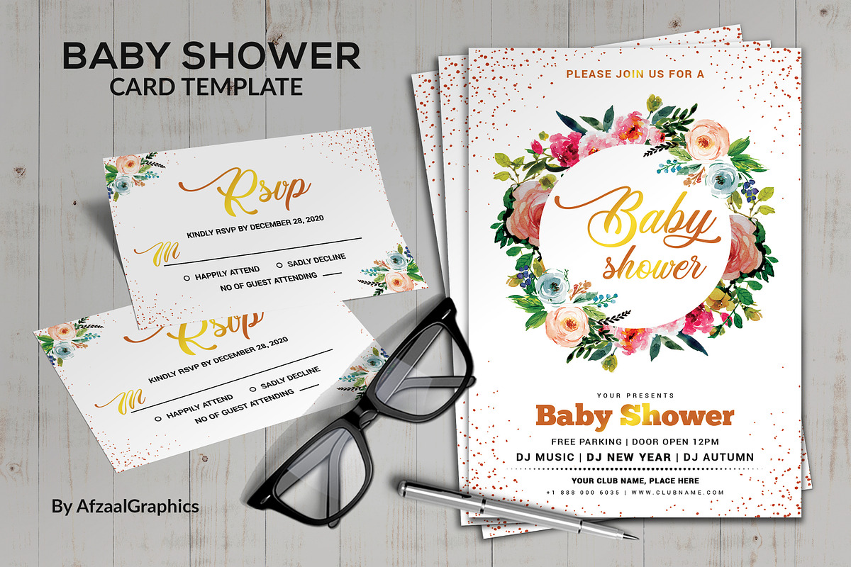 Download Free Fonts Baby Shower PSD Mockup Templates