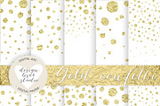 Gold foil confetti digital paper