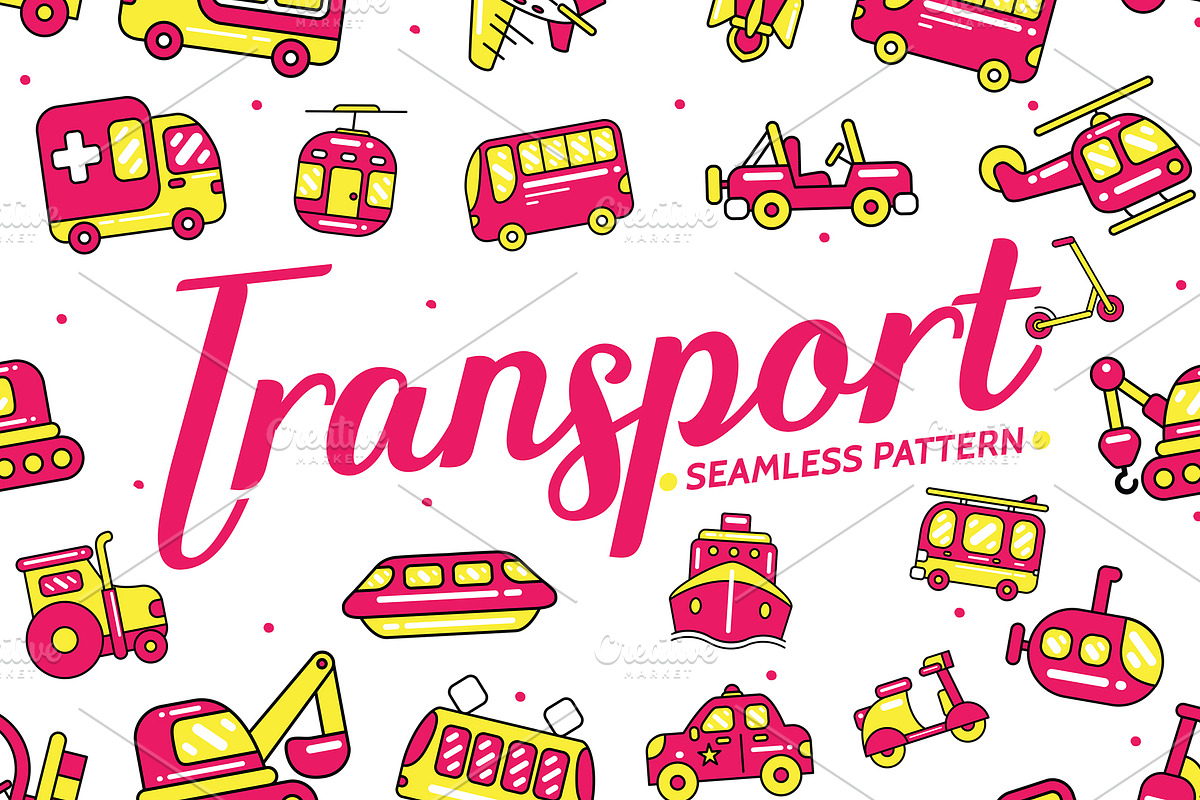 Transport Seamless Pattern in Patterns - product preview 8