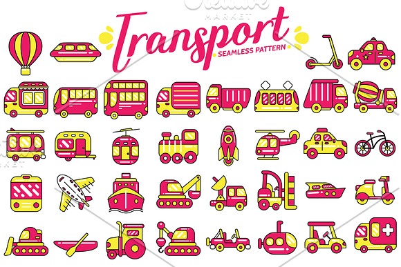 Transport Seamless Pattern in Patterns - product preview 1