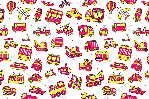 Transport Seamless Pattern in Patterns - product preview 2
