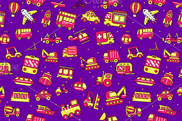 Transport Seamless Pattern in Patterns - product preview 3