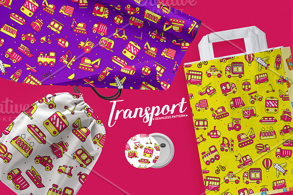Transport Seamless Pattern in Patterns - product preview 7
