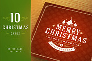 10 Christmas greeting cards + bonus