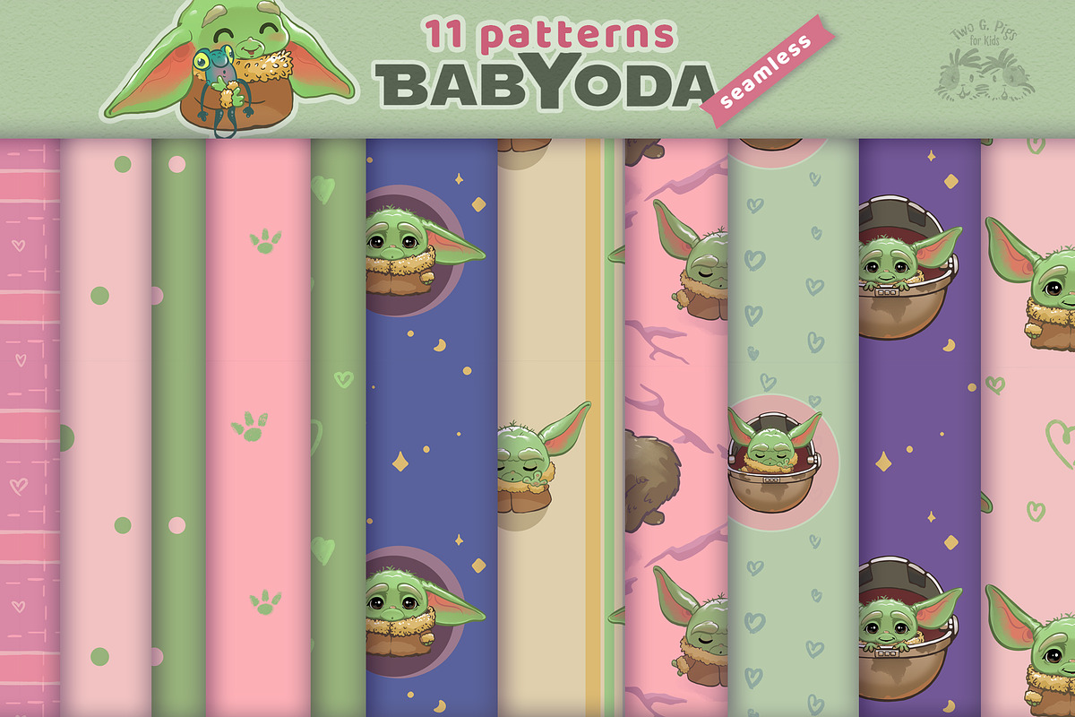 Baby Yoda seamless patterns in Patterns