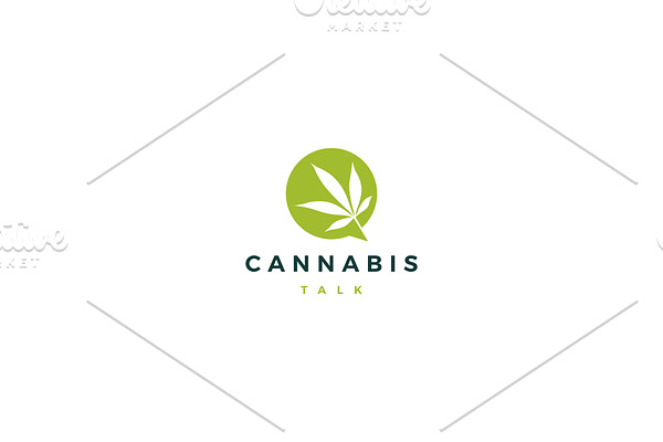 cannabis talk chat bubble logo