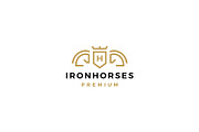 horse coat of arms logo vector icon
