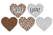 Coffee beans composition heart
