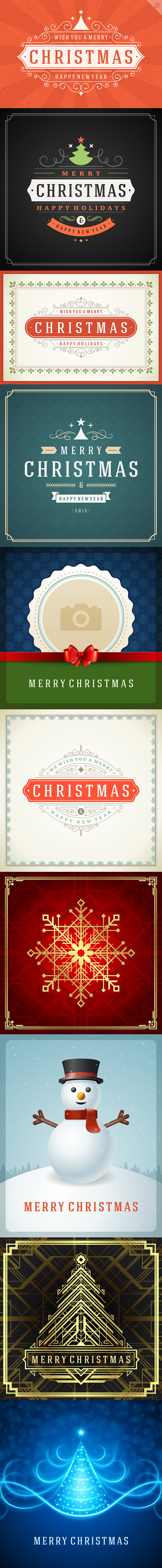 50 Christmas greeting cards + bonus in Postcard Templates - product preview 1