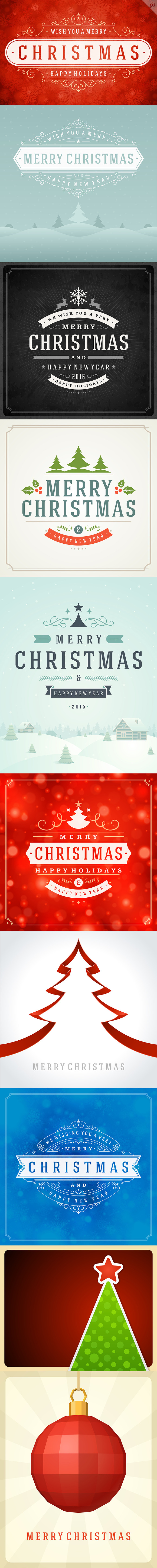 50 Christmas greeting cards + bonus in Postcard Templates - product preview 2
