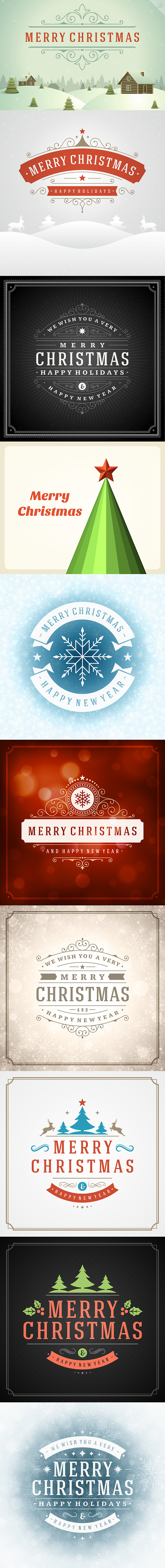 50 Christmas greeting cards + bonus in Postcard Templates - product preview 4