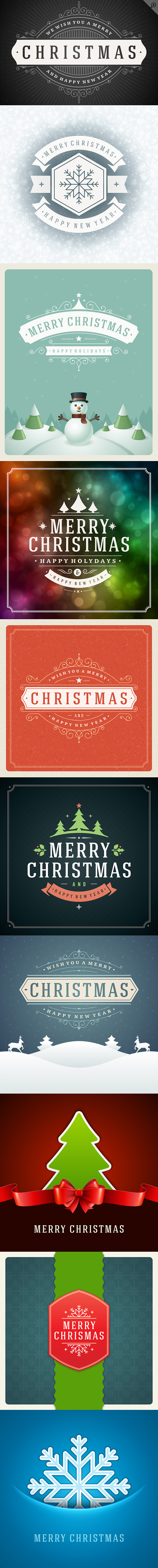 50 Christmas greeting cards + bonus in Postcard Templates - product preview 5