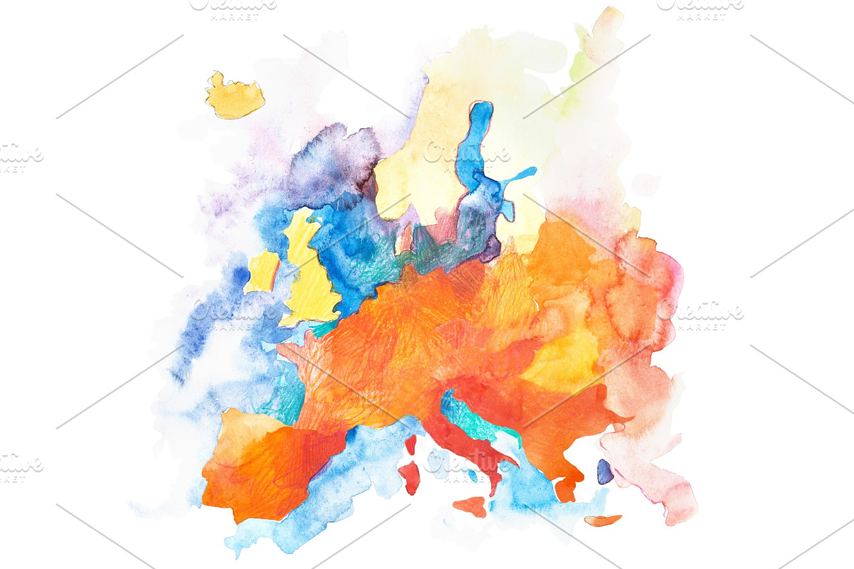 Map of Europe. Global warming in Illustrations - product preview 8