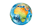 Africa on the globe. Earth planet
