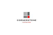 corner stone logo vector icon