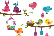 Easter Birds Clipart and Vectors